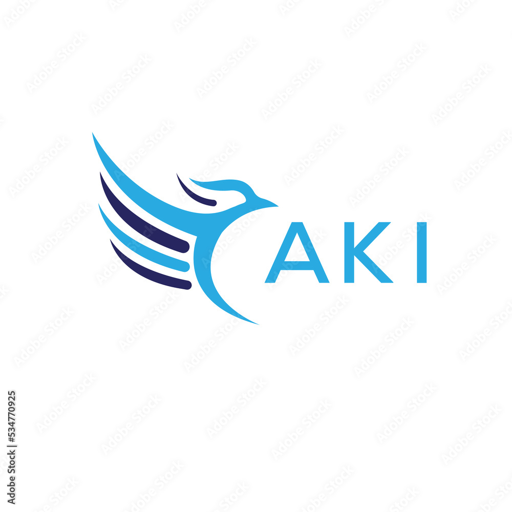 AKI Letter logo white background .AKI technology logo design vector image in illustrator .AKI letter logo design for entrepreneur and business.
