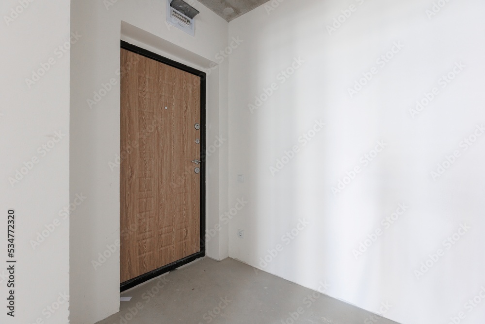 interior of the apartment without decoration in gray colors interior of the apartment without decoration in gray colors
