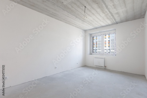 interior of the apartment without decoration in gray colors