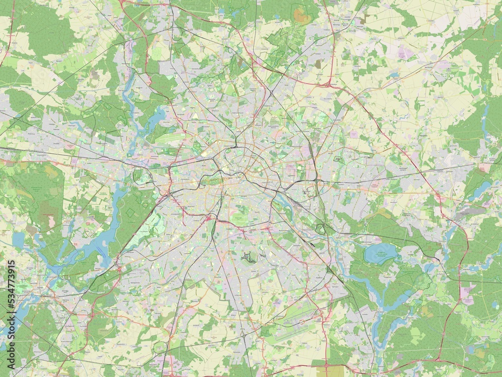 Fototapeta premium Berlin, Germany. OSM. No legend