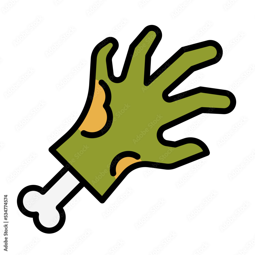 Obraz premium zombie hand Color line icon