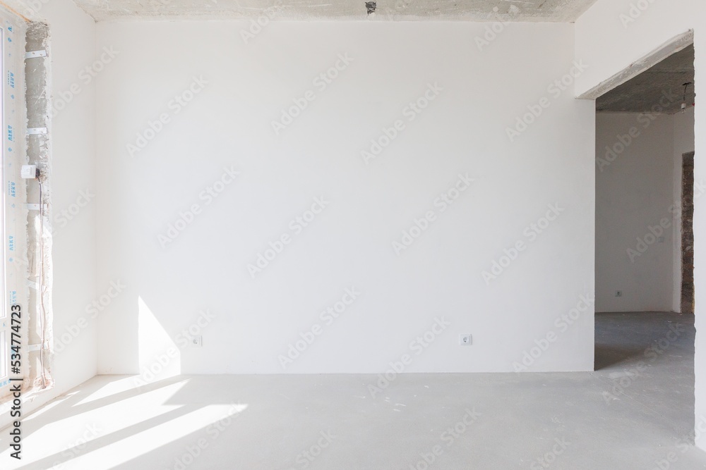 interior of the apartment without decoration in gray colors interior of the apartment without decoration in gray colors