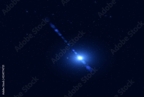 starry night sky ,nebula planet flares ,starfall ,cosmic universe light template background copy space banner