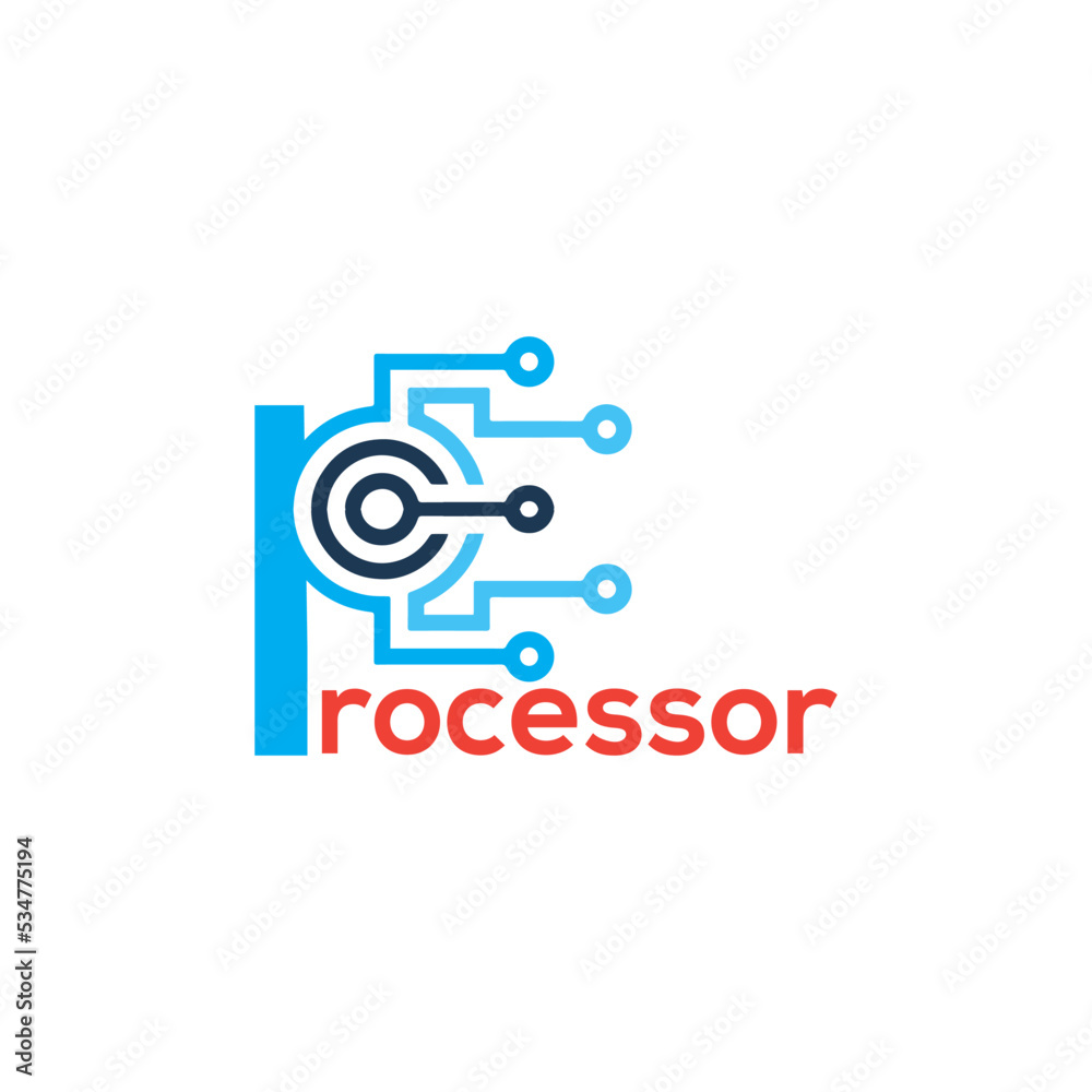 processor logo design vector template, processor logo design vector template,