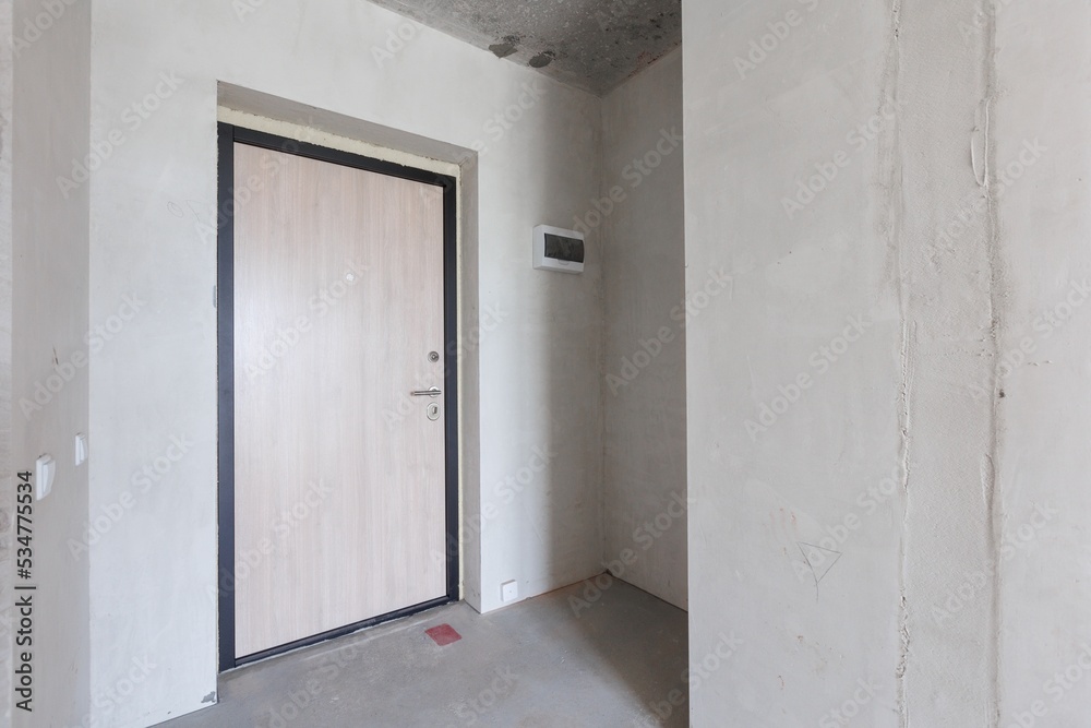 interior of the apartment without decoration in gray colors interior of the apartment without decoration in gray colors