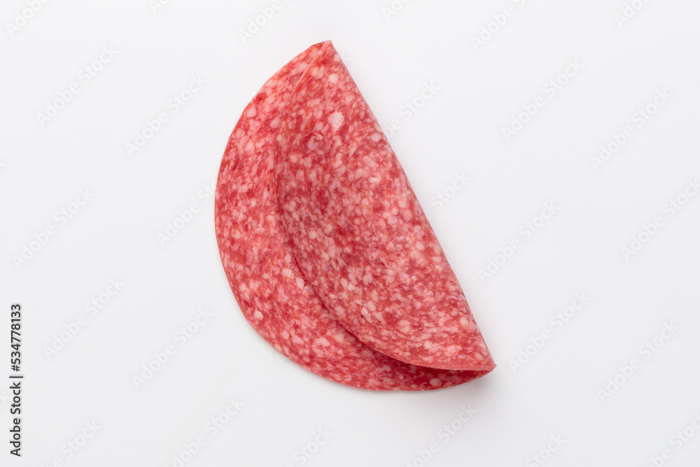 Salami isolated on white background. Salami isolated on white background.