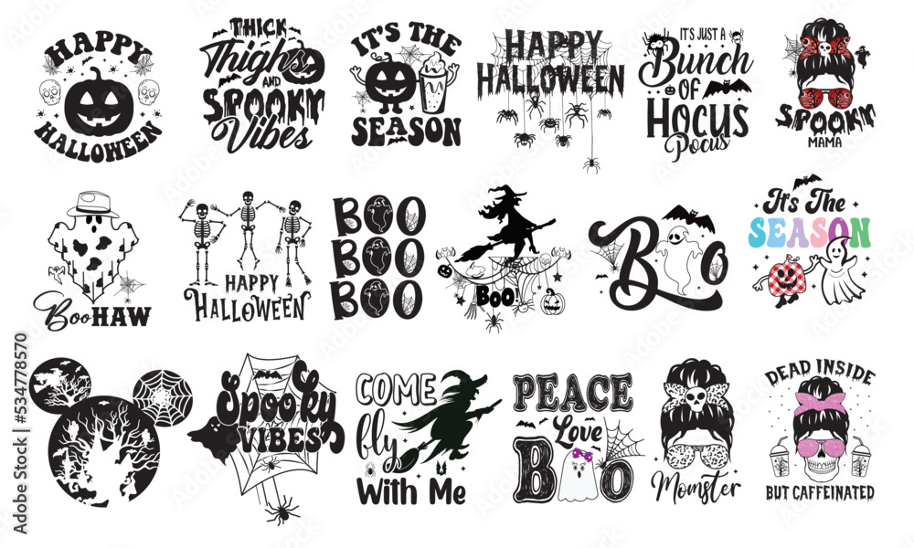 Halloween T-Shirt Design Bundle Halloween T-Shirt Design Bundle