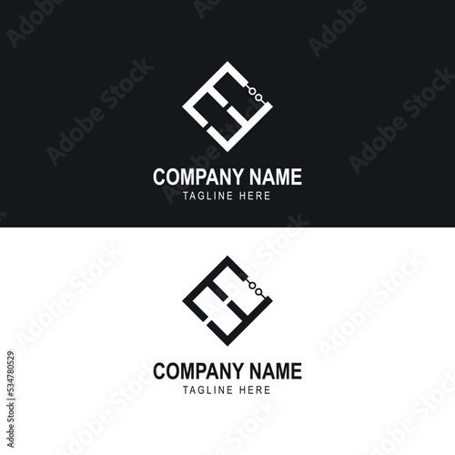 EF technology logo template. Creative Minimalist Technology Letter EF Logo Design.