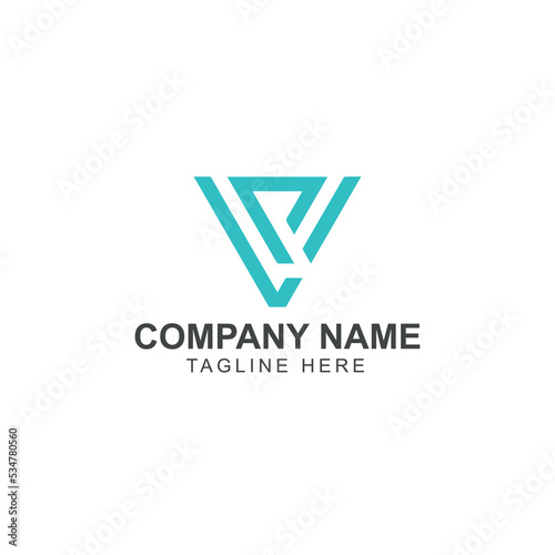VP or PV letter logo template. VP or PV logo monogram initials letter concept.