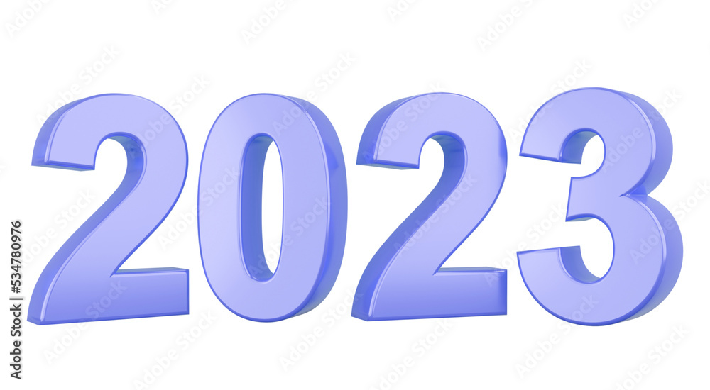 2023 concept, Happy New Year2023. Typography logo 2023 for celebration, 3D Colorful trendy text for branding, banner, cover, card, social media.