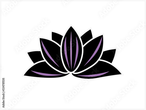 Lotus blomma logotyp vektor design. Yoga, ayurveda sacred symbol logos. Water lily logo design. Lotus flower logo, Lotus flower icon, simple vector illustration