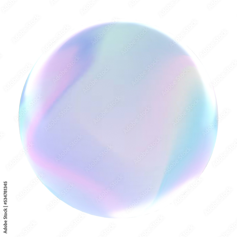 虹色に輝くシャボン玉の3Dイラストレーション 虹色に輝くシャボン玉の3Dイラストレーション