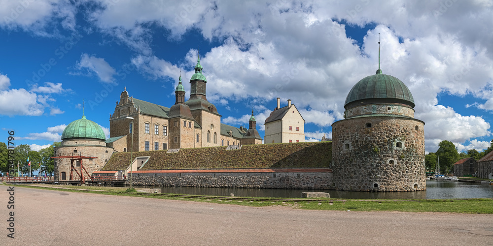 Vadstena Castle in the city of Vadstena, Sweden. Construction of the castle was started in 1545. It was completed in 1620.