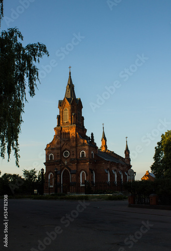 Wallpaper Mural Vladimir, Russia, August, 17, 2022: Brick Catholic Church of the Holy Rosary of the Blessed Virgin Mary in the historical center on a sunny summer day among green trees Torontodigital.ca