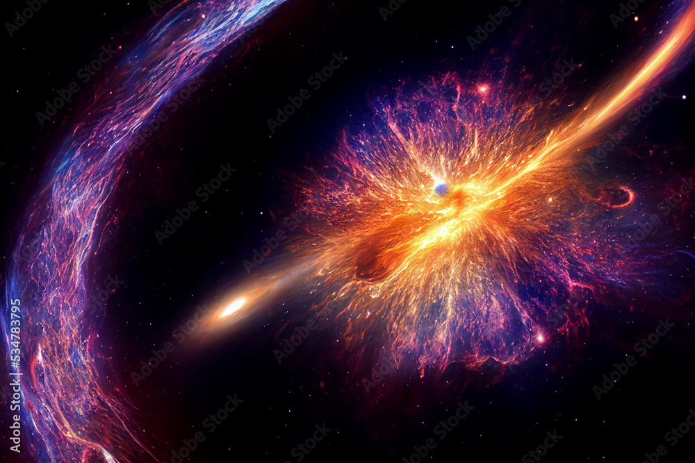 Moment of Big Bang Theory 3D Conceptual Art Spectacular Abstract  Background. Explosion of Star in Deep Space Visualization Breathtaking  Wallpaper. Birth of Super Massive Quasar in Cosmos Art Work Stock  Illustration |