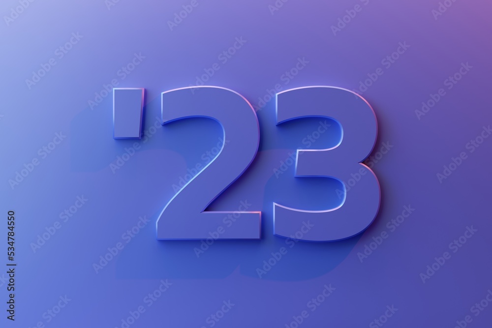Number 23 on blue background, 3d rendering Number 23 on blue background, 3d rendering