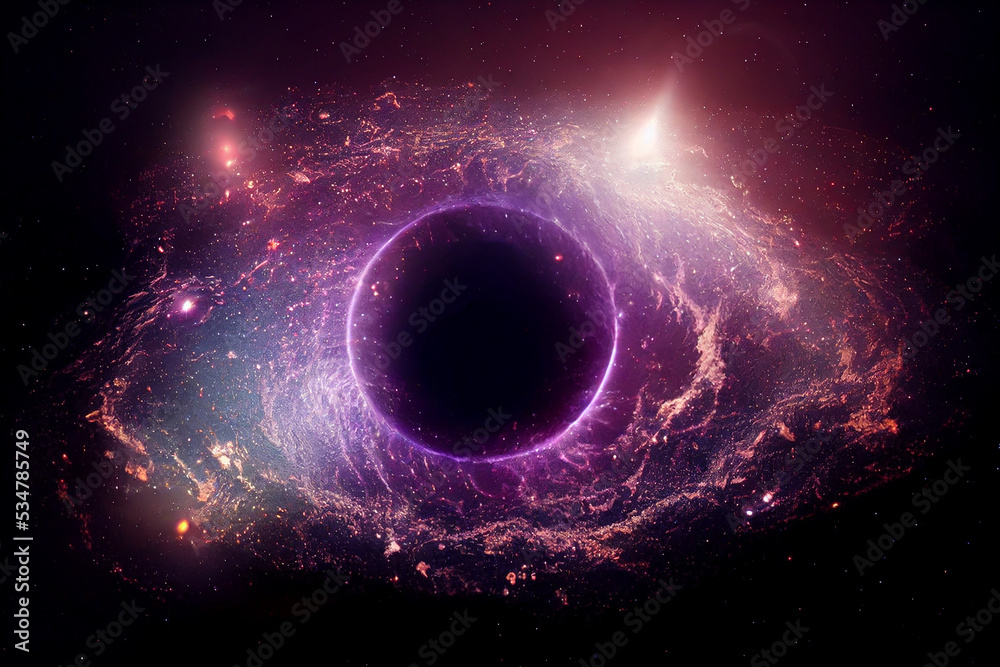 Super Massive Black Hole In The Center Of Eye Galaxy 3d Art Work 