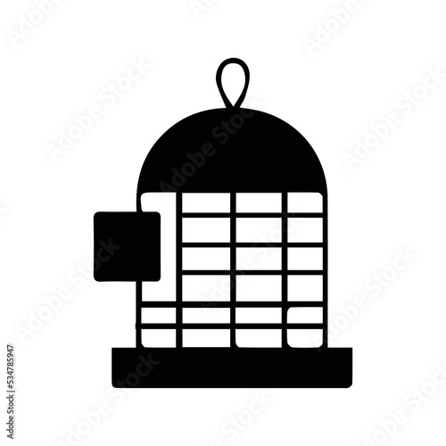 Bird cage new pen icon | Black Vector illustration |