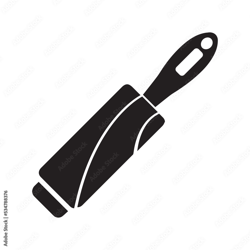 Bending lint roller scroll icon | Black Vector illustration | Bending lint roller scroll icon | Black Vector illustration |