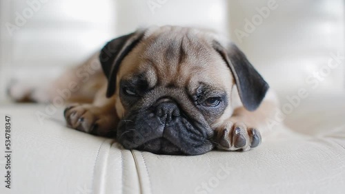 Sleepy puppy the pug