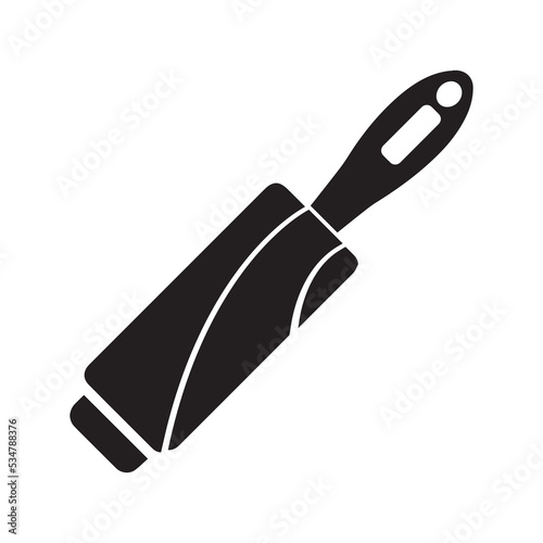 Bending lint roller scroll icon | Black Vector illustration |