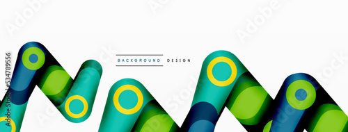 Modern stylish geometric background. Abstract round shapes composition for wallpaper, banner, background or landing