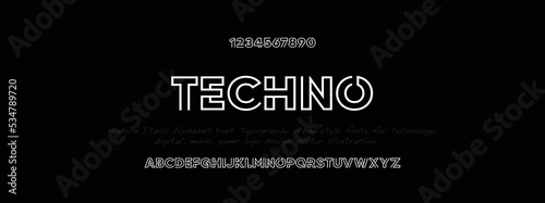 Modern Bold Font. Regular Italic Number Typography urban style alphabet fonts for fashion, sport, technology, digital, movie, logo design, vector illustration 