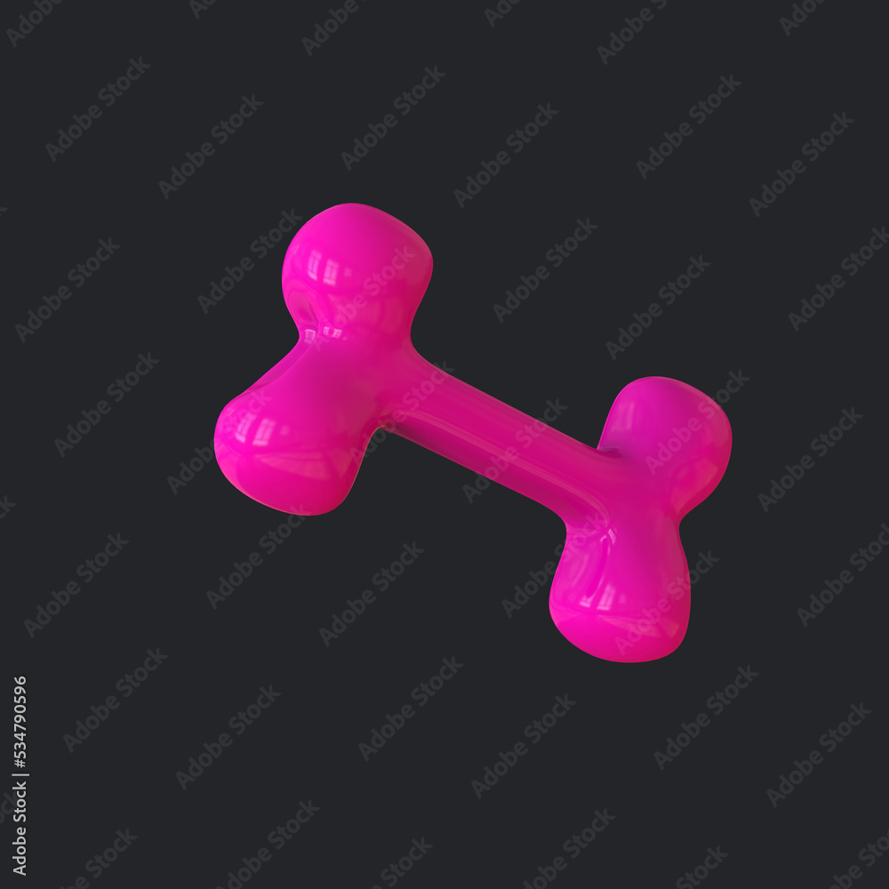 Dog chew bone 3d rendering isolated icon Dog chew bone 3d rendering isolated icon