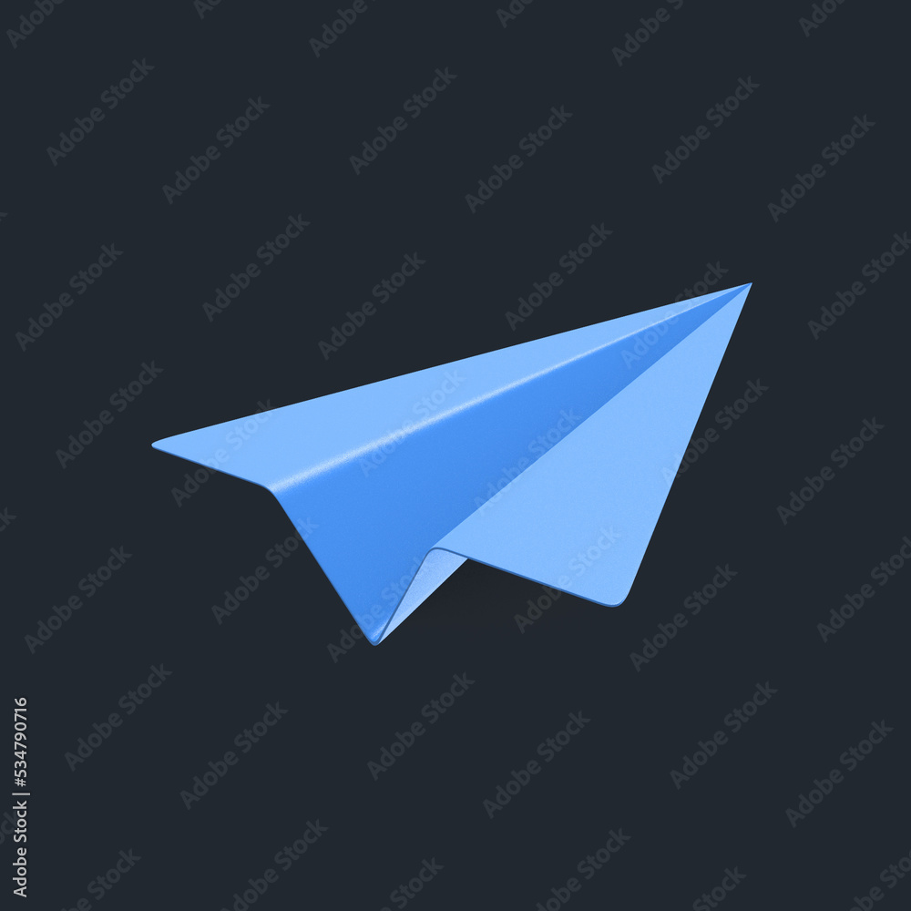 3d rendering origami paper plane isolated illustration 3d rendering origami paper plane isolated illustration