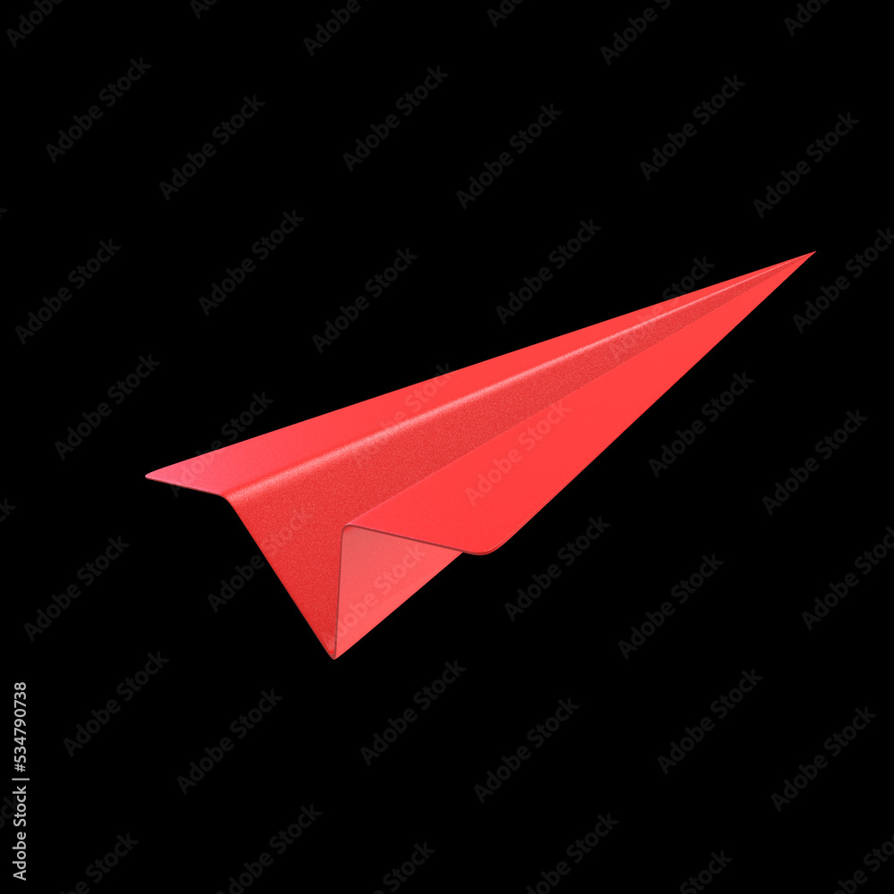 3d rendering origami paper plane isolated illustration