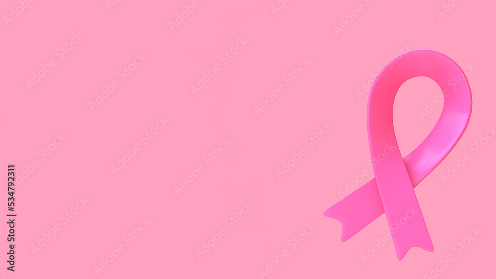 3d rendering breast cancer day awareness pink ribbon 3d icon sigh isolated illustration