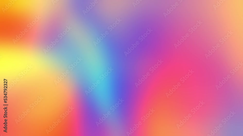 Gradient Abstract colorful wavy dynamic background Animation rainbow, Liquid Blurry Smooth gradient background. Blur in motion. Psychedelic holographic iridescent. Modern Dynamic fluid light color.