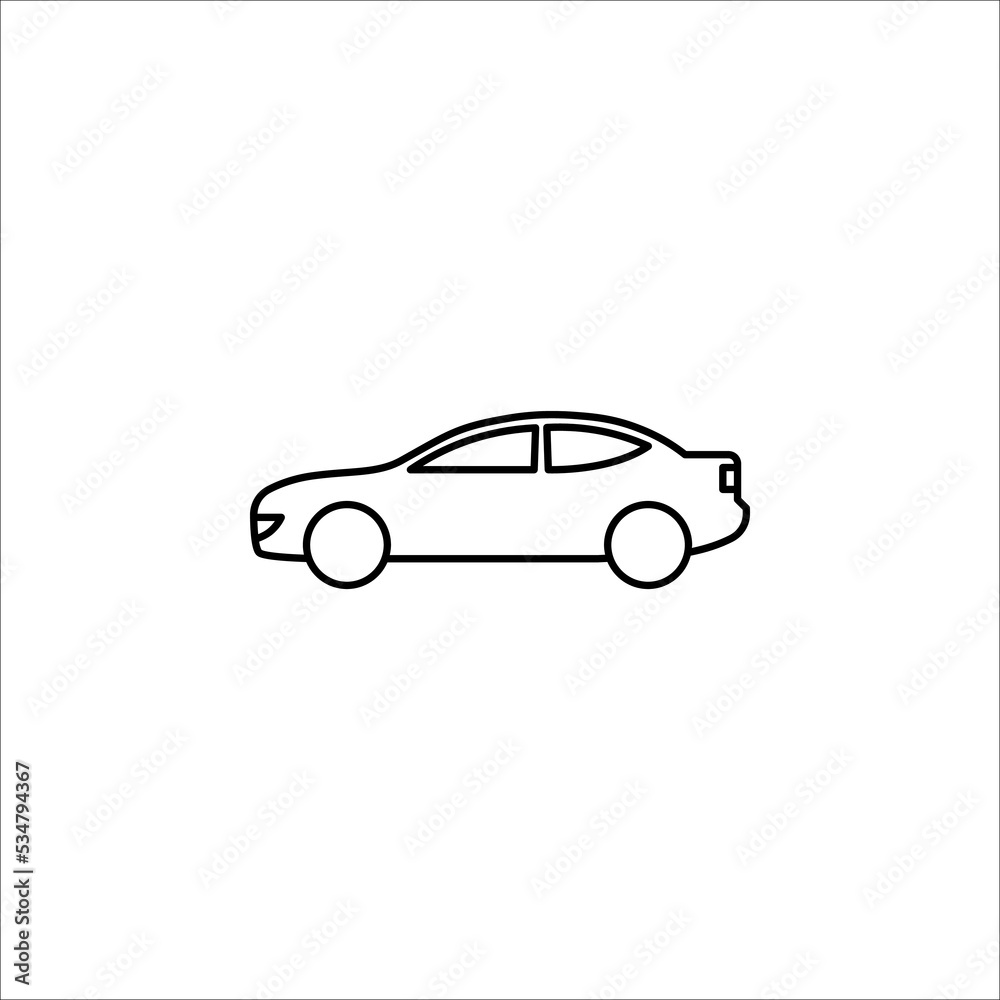 Car front line icon. Simple outline style sign symbol. Auto, view, sport, race, transport concept. Vector illustration isolated on white background.