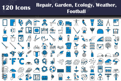 120 Icons Of Repair, Garden, Ecology, Weather, Football Fans