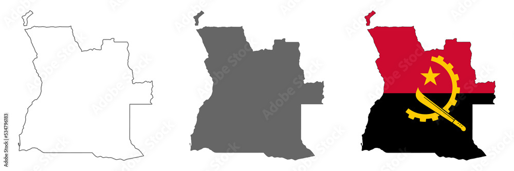 Highly detailed Angola map with borders isolated on background Highly detailed Angola map with borders isolated on background