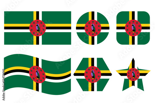 Dominica flag simple illustration for independence day or election photo