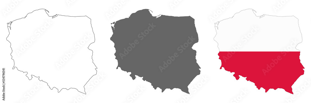 Highly detailed Poland map with borders isolated on background Highly detailed Poland map with borders isolated on background