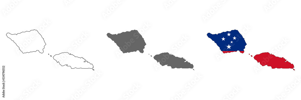 Highly detailed Samoa map with borders isolated on background Highly detailed Samoa map with borders isolated on background