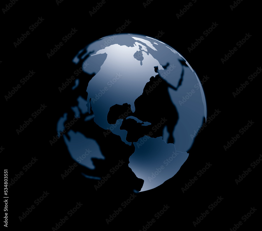 earth globe isolated on black background  