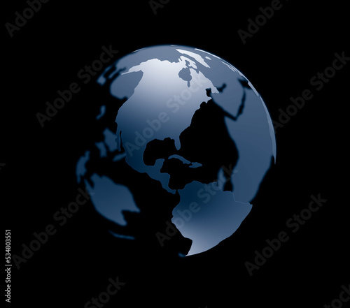 earth globe isolated on black background 