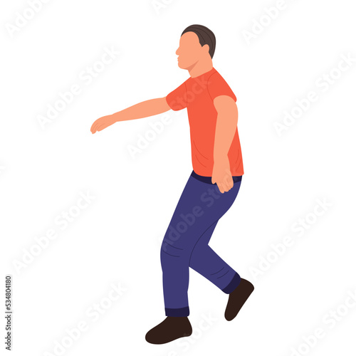 man dancing on white background, isolated vector