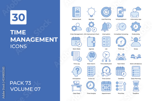 time management icons collection.