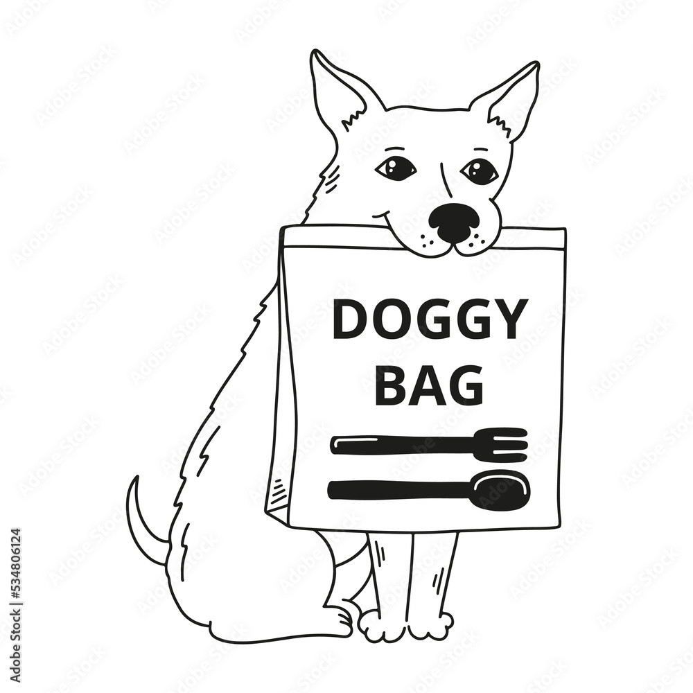 Photography Poster Doggy bag, Dont waste food. Restaurant no waste