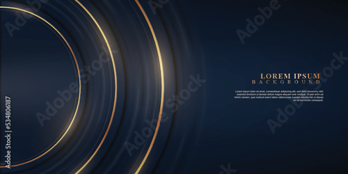 Dark navy half circle background.