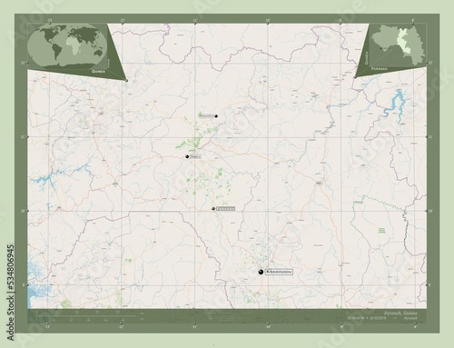 Faranah, Guinea. OSM. Labelled points of cities