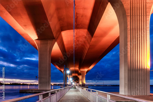 Photography Roosevelt Bridge Stuart Florida at blue hour.