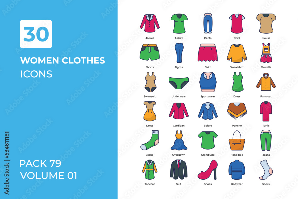 women clothes icons collection. women clothes icons collection.