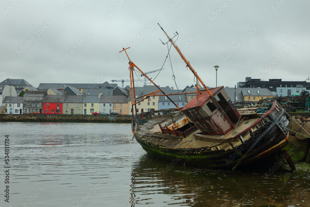 Fishing boat in Galway City, Ireland.
