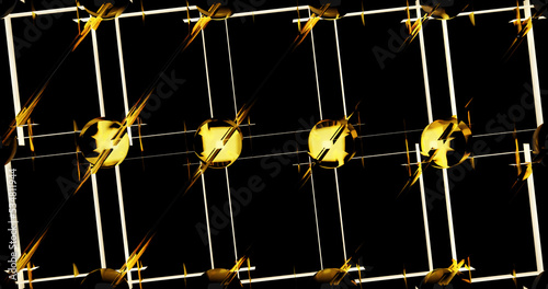 Render with abstract background with stripes and glass transparent parts