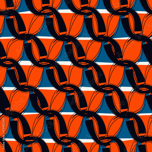 Paint brush geometrical ornament. Hand drawn seamless pattern. Abstract backdrop. Trendy wallpaper. Geometric background. Ethnic motif. Mosaic tiles ornate. Digital paper. Textile print.